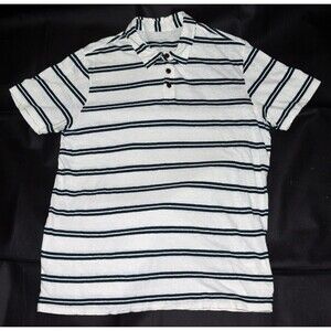 OUTERKNOWN Men's Short Sleeve Hemp Organic Cotton Polo Striped Shirt Size Medium